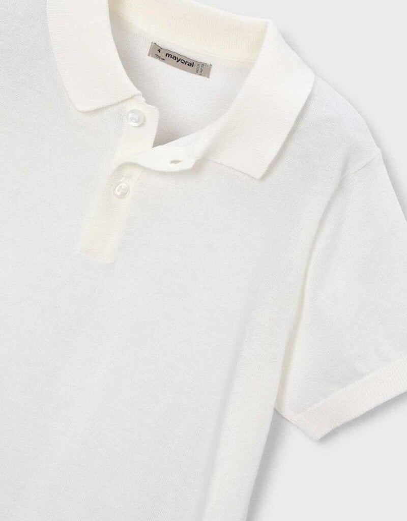 Mayoral Boys Knit S/S Polo Cream