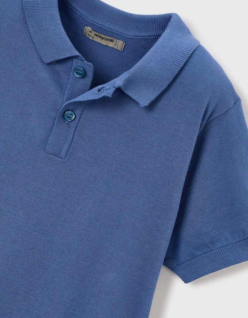 Mayoral Boys Knit S/S Polo Blue