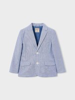 Mayoral SALE. Linen Jacket Finely Blue Stripe