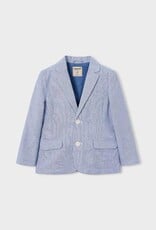 Mayoral Linen Jacket Finely Blue Stripe