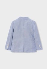 Mayoral Linen Jacket Finely Blue Stripe