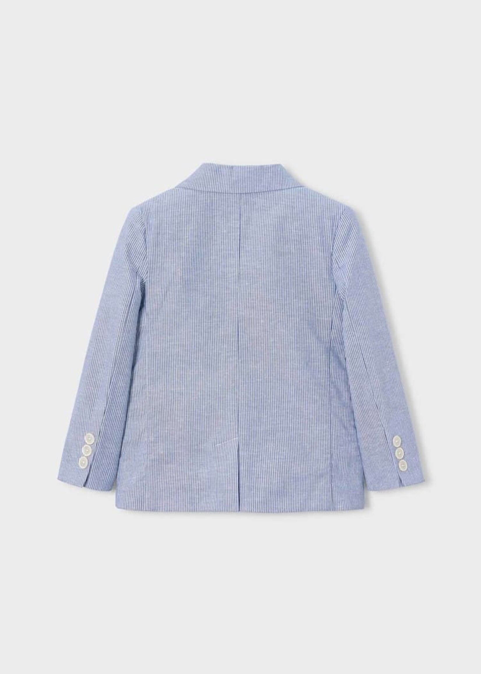 Mayoral Linen Jacket Finely Blue Stripe