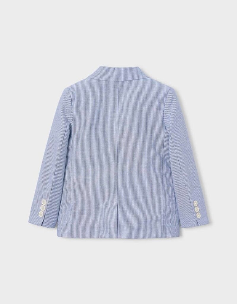 Mayoral Linen Jacket Finely Blue Stripe