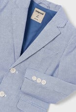 Mayoral Linen Jacket Finely Blue Stripe