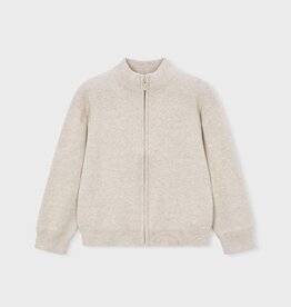 Mayoral Knit Zip up Sweater Oat