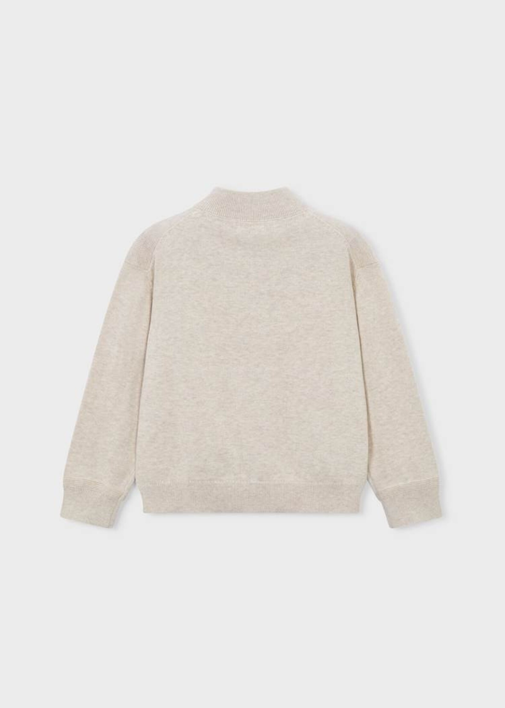 Mayoral Knit Zip up Sweater Oat