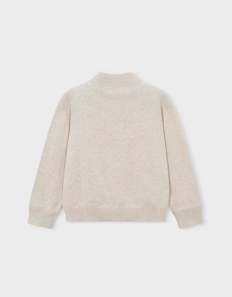 Mayoral Knit Zip up Sweater Oat