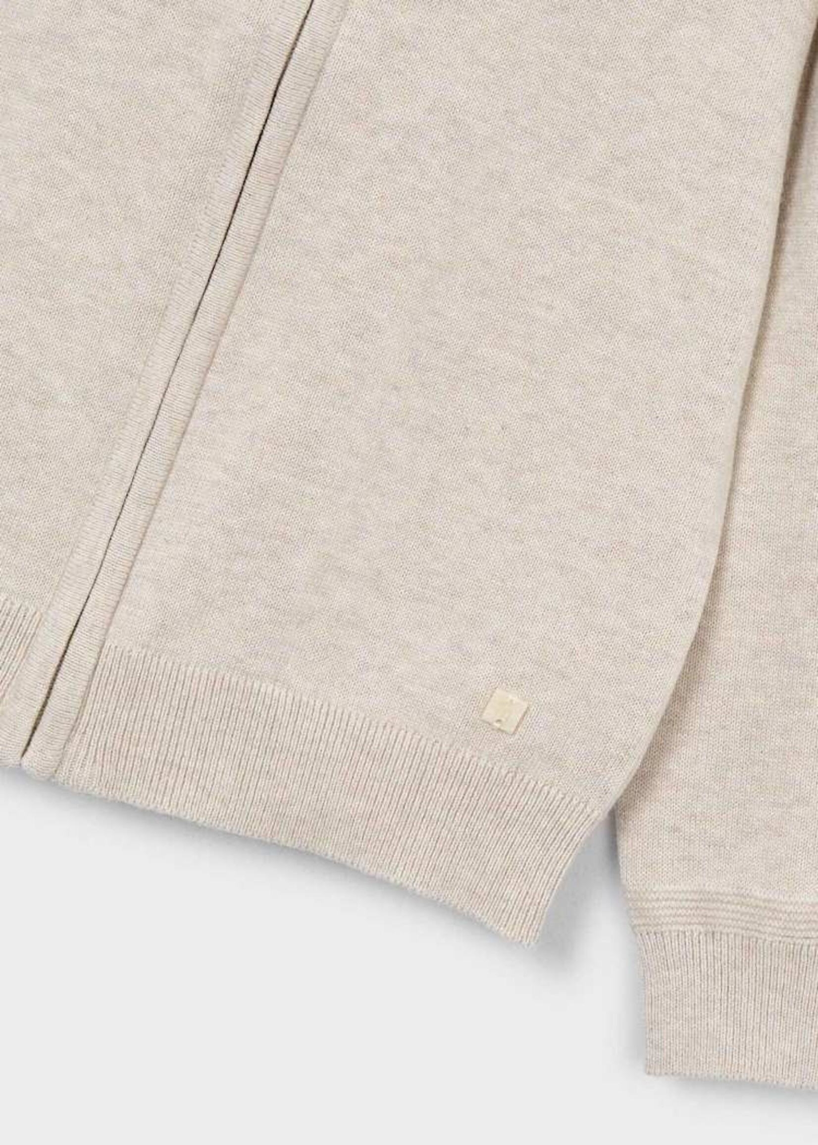 Mayoral Knit Zip up Sweater Oat