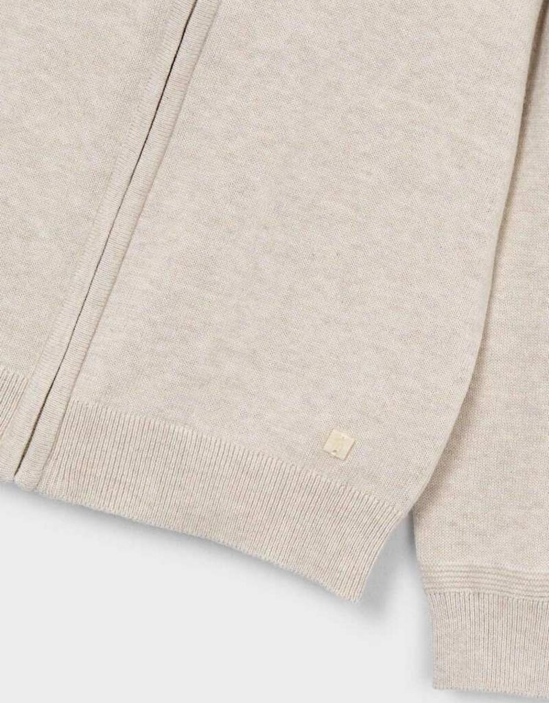 Mayoral Knit Zip up Sweater Oat