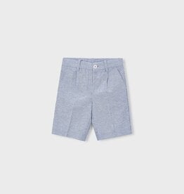 Mayoral SALE Linen Suiting Shorts Finely Blue Stripe