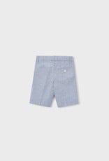 Mayoral Linen Suiting Shorts Finely Blue Stripe