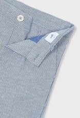 Mayoral Linen Suiting Shorts Finely Blue Stripe