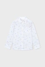 Mayoral L/S Linen Sailboat Print Shirt