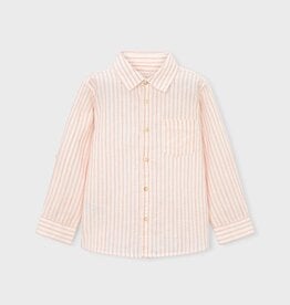 Mayoral L/S Linen Shirt Peach Stripe