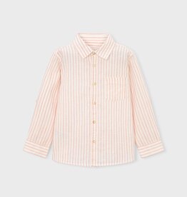 Mayoral SALE. L/S Linen Shirt Peach Stripe