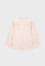 Mayoral L/S Linen Shirt Peach Stripe