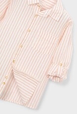 Mayoral L/S Linen Shirt Peach Stripe