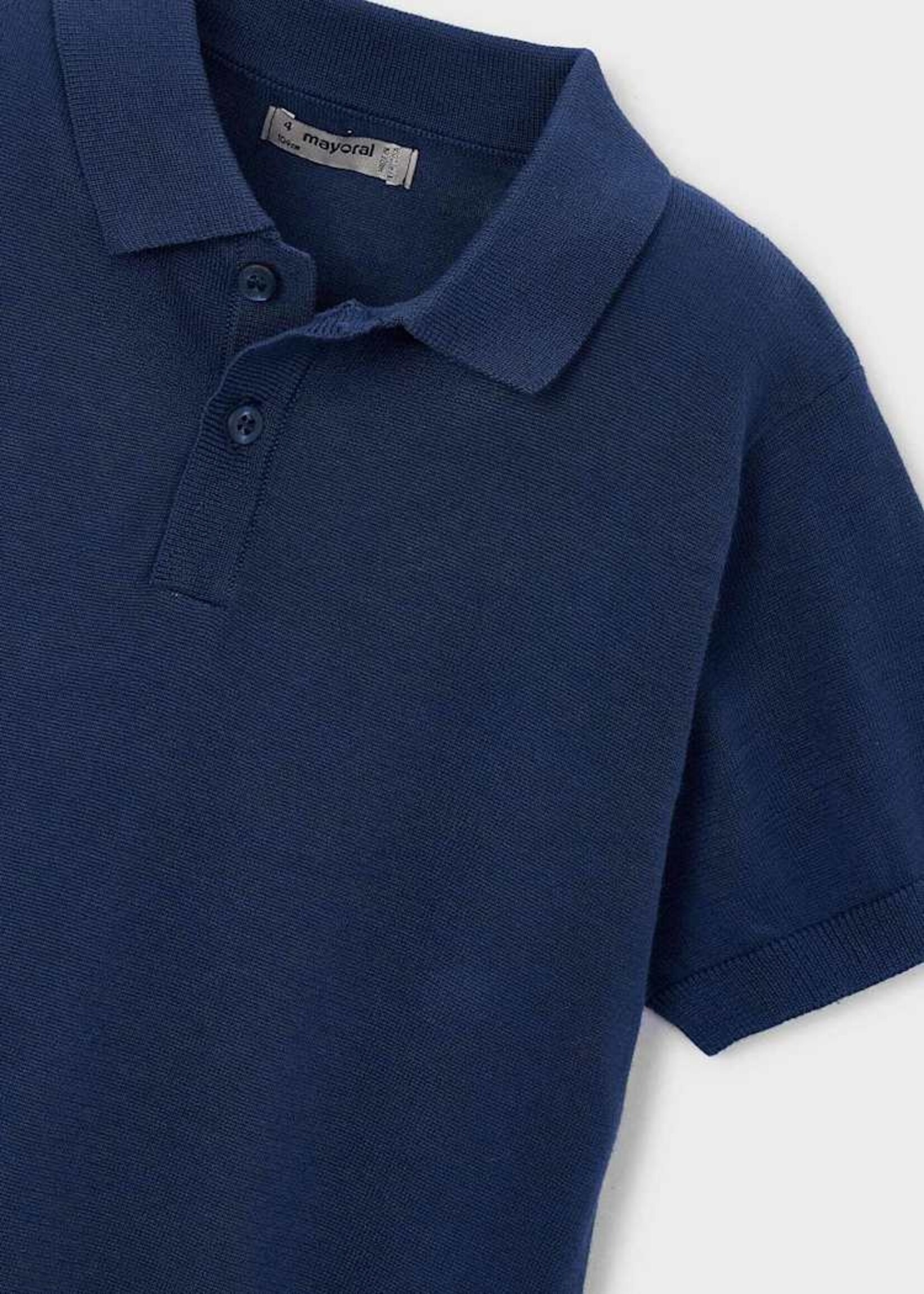 Mayoral Boys Knit S/S Polo Atlantic