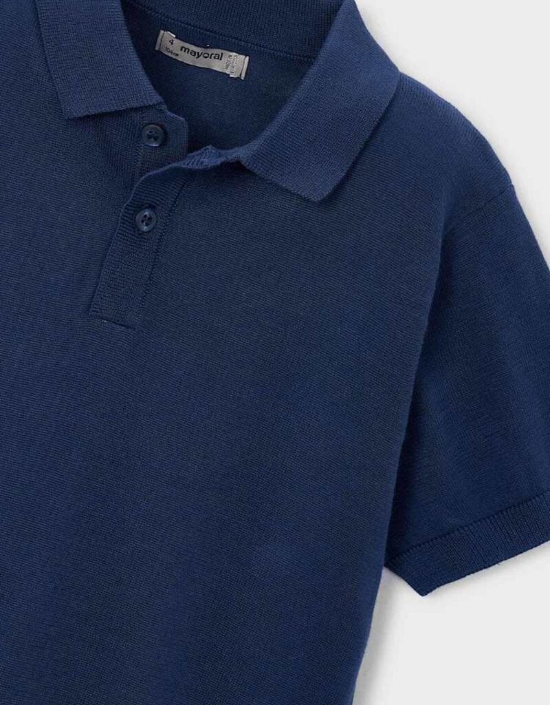 Mayoral Boys Knit S/S Polo Atlantic