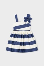Mayoral Asymetric Navy Stripe Dress