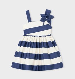 Mayoral Asymetric Navy Stripe Dress