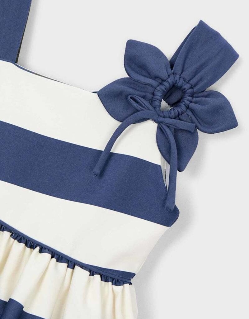 Mayoral Asymetric Navy Stripe Dress