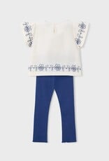 Mayoral White Top w/Embroidery Legging Set