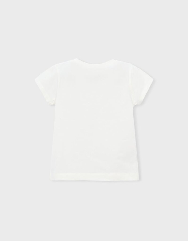 Mayoral White Flower Embroidered S/S Tee