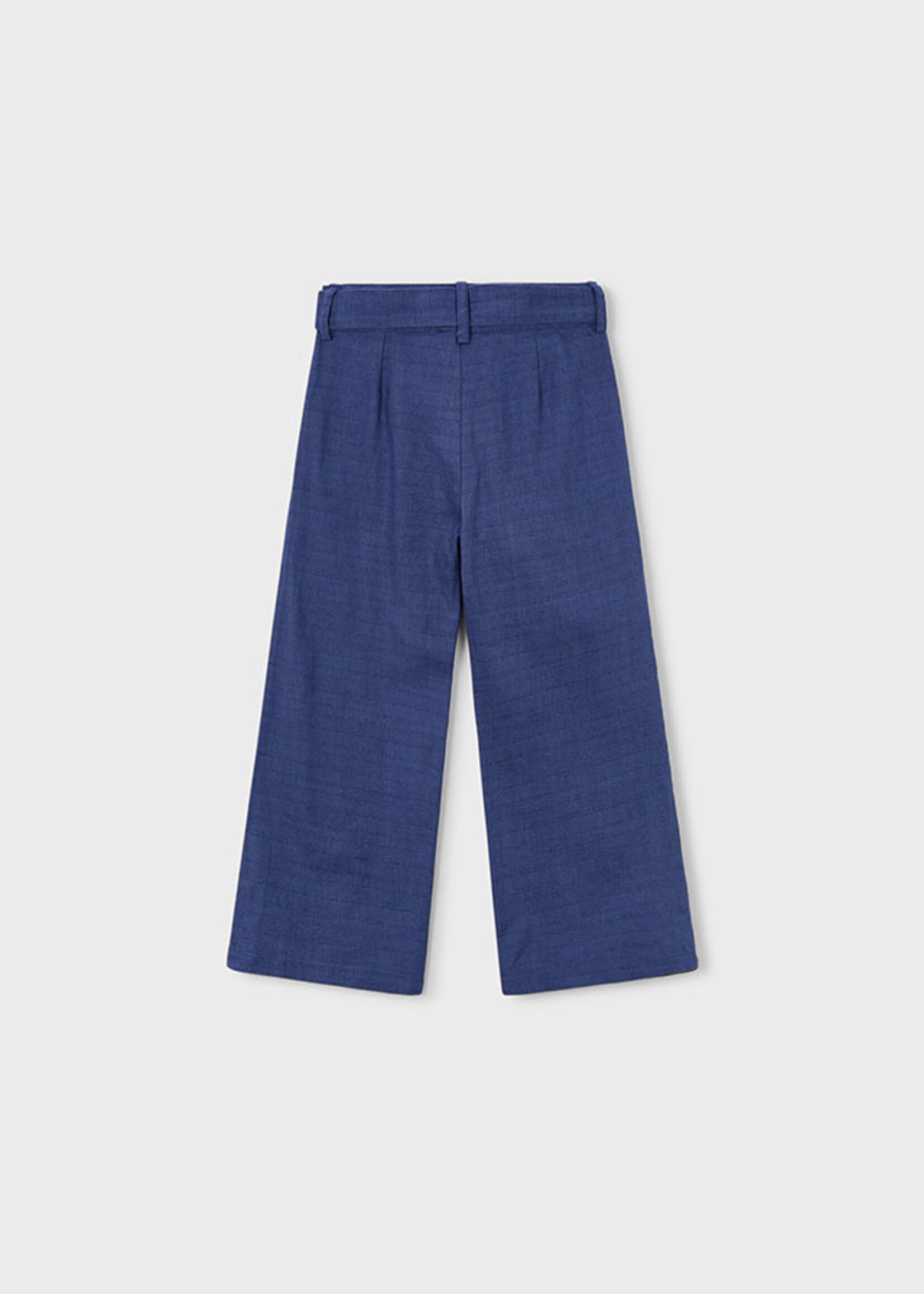 Mayoral Navy Linen Pants w/Embroidery