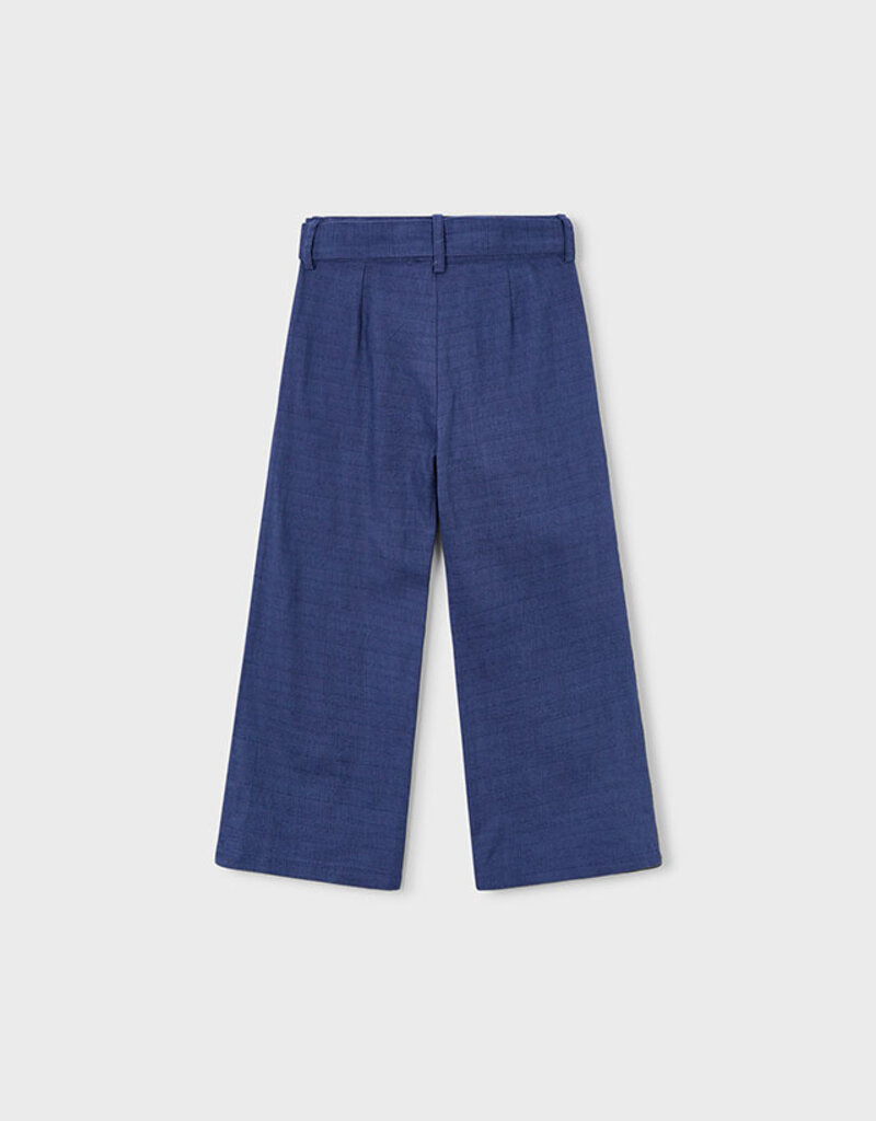 Mayoral Navy Linen Pants w/Embroidery