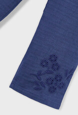 Mayoral Navy Linen Pants w/Embroidery