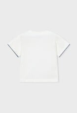 Mayoral S/S White Tee w/Crochet Pocket