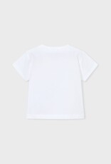 Mayoral S/S White Tee w/Flower Applique