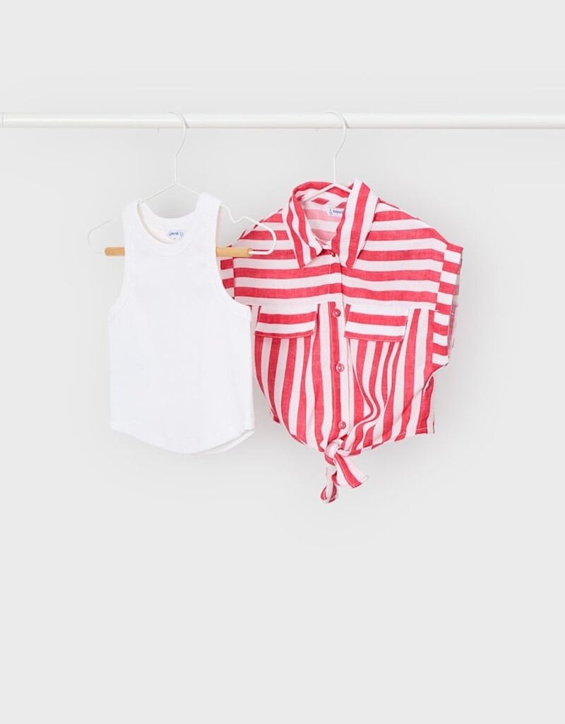 Mayoral Persimmon Stripe Top w/Tank Top