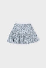Mayoral Sky Blue Printed Dobby Skirt