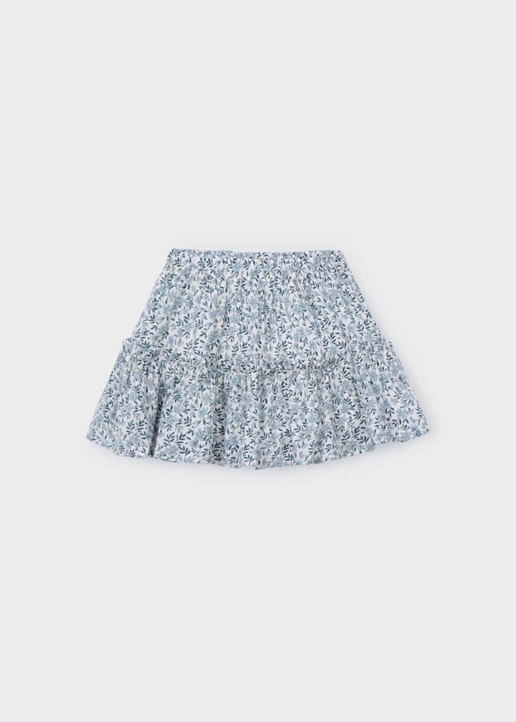 Mayoral Sky Blue Printed Dobby Skirt