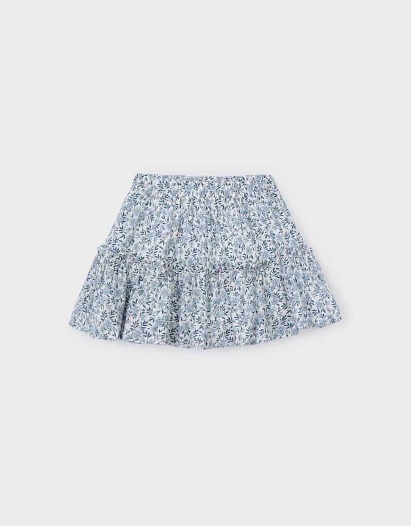 Mayoral Sky Blue Printed Dobby Skirt