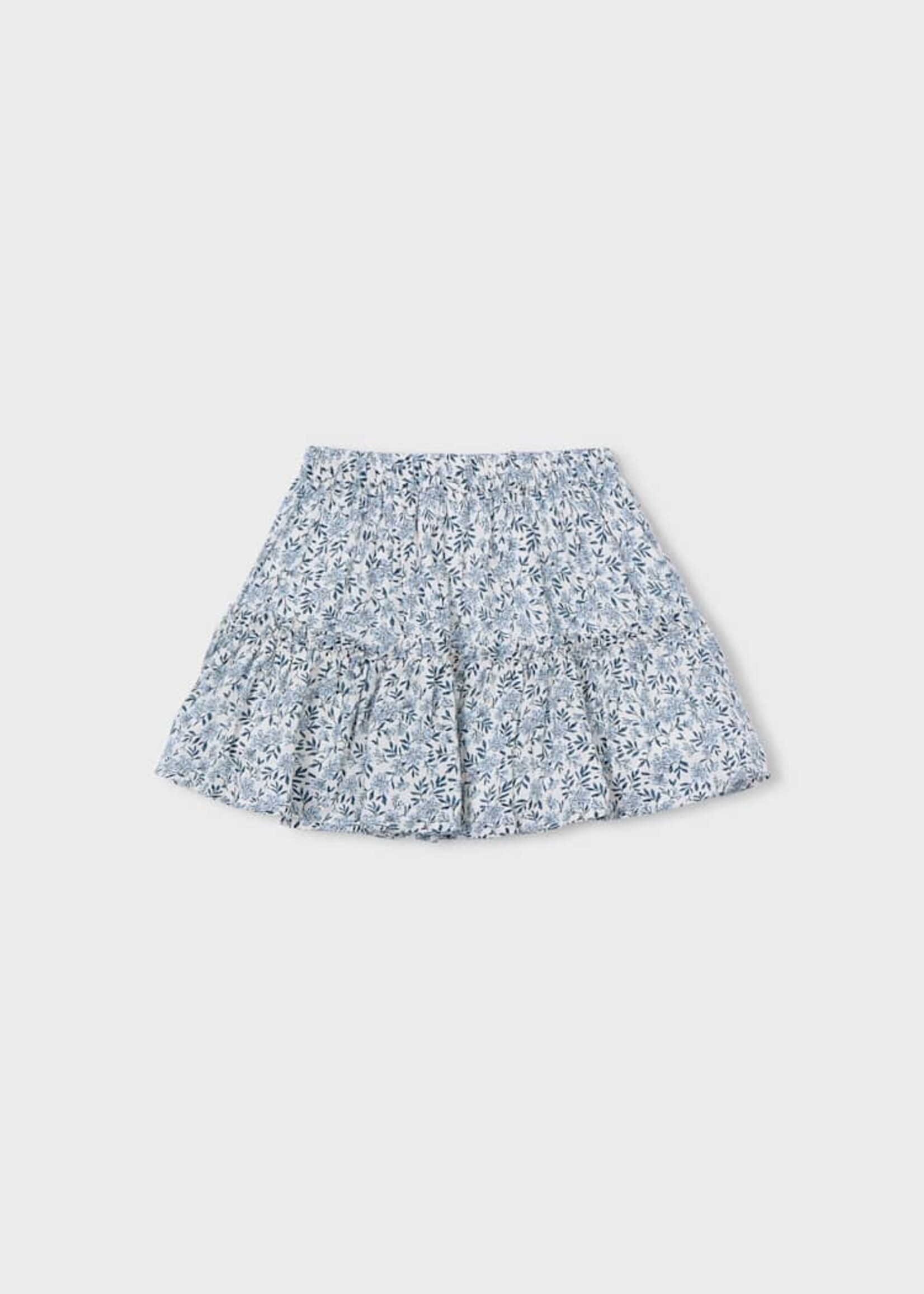 Mayoral Sky Blue Printed Dobby Skirt