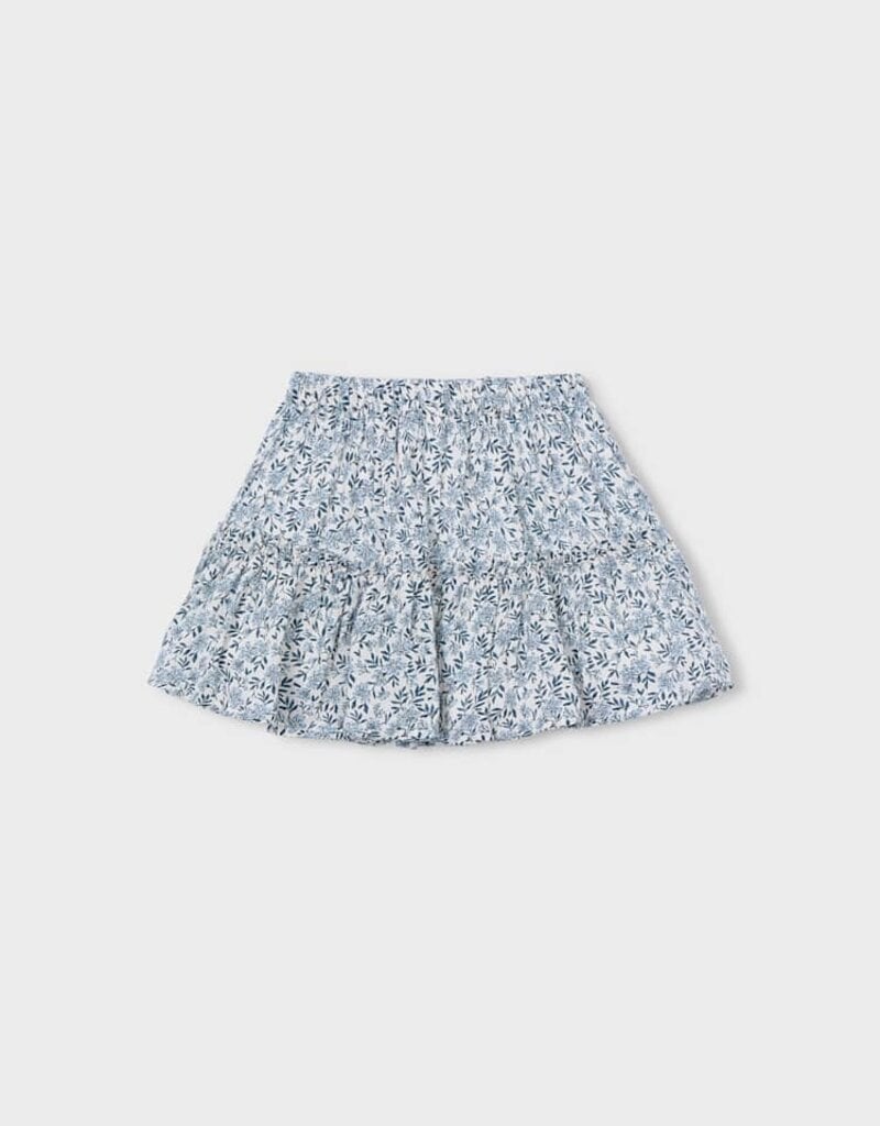Mayoral Sky Blue Printed Dobby Skirt