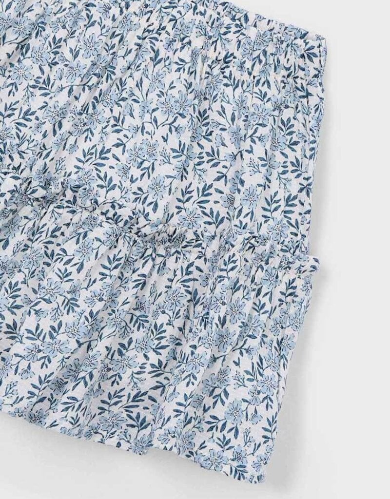 Mayoral Sky Blue Printed Dobby Skirt