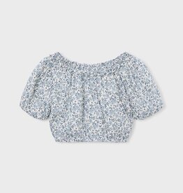Mayoral SALE Sky Blue Printed Dobby Top