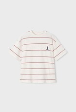 Mayoral White S/S Tee Red Stripe