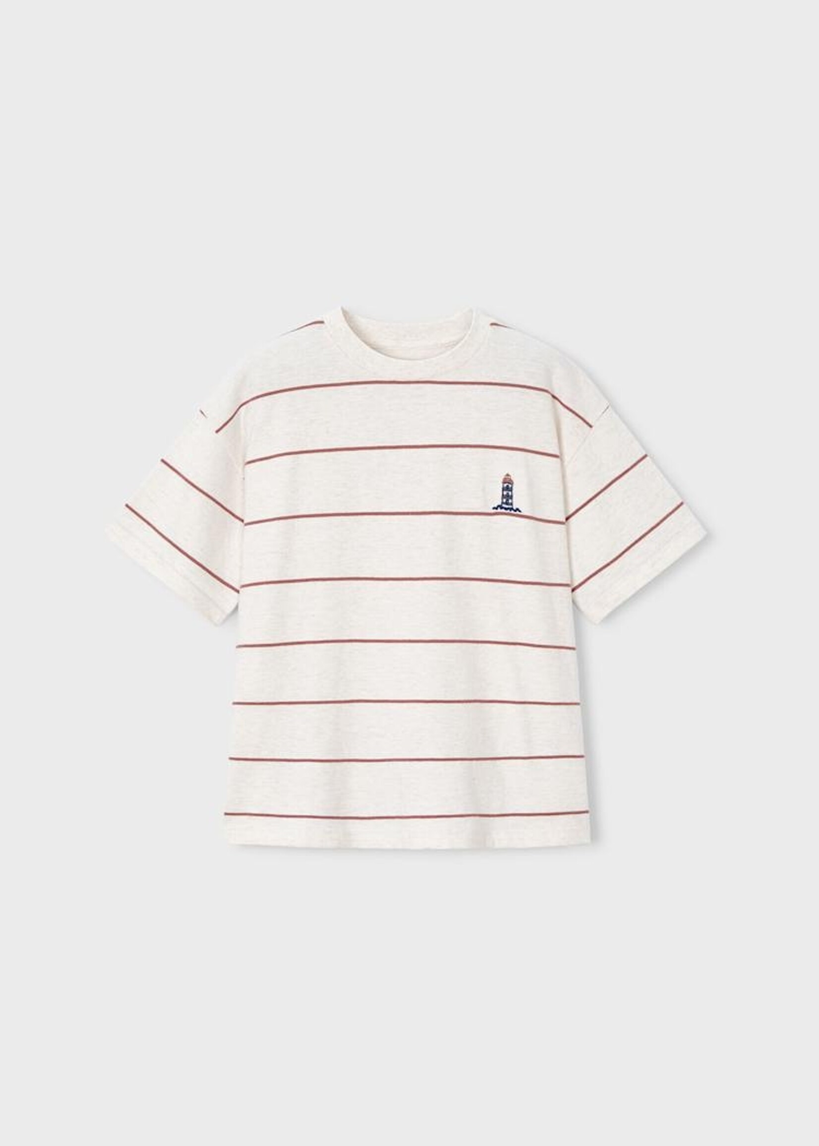 Mayoral White S/S Tee Red Stripe