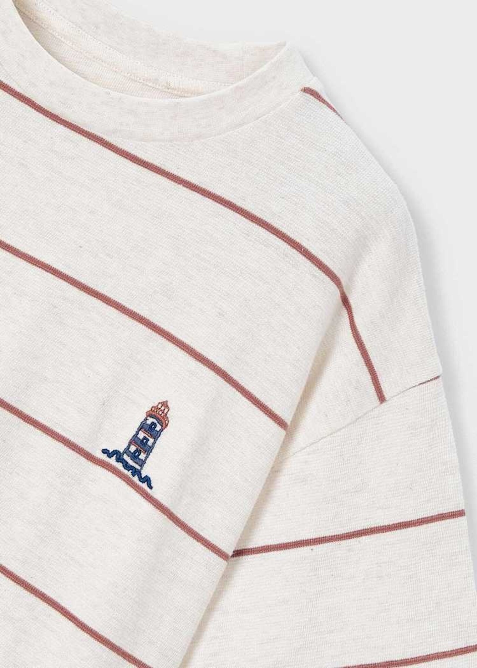 Mayoral White S/S Tee Red Stripe