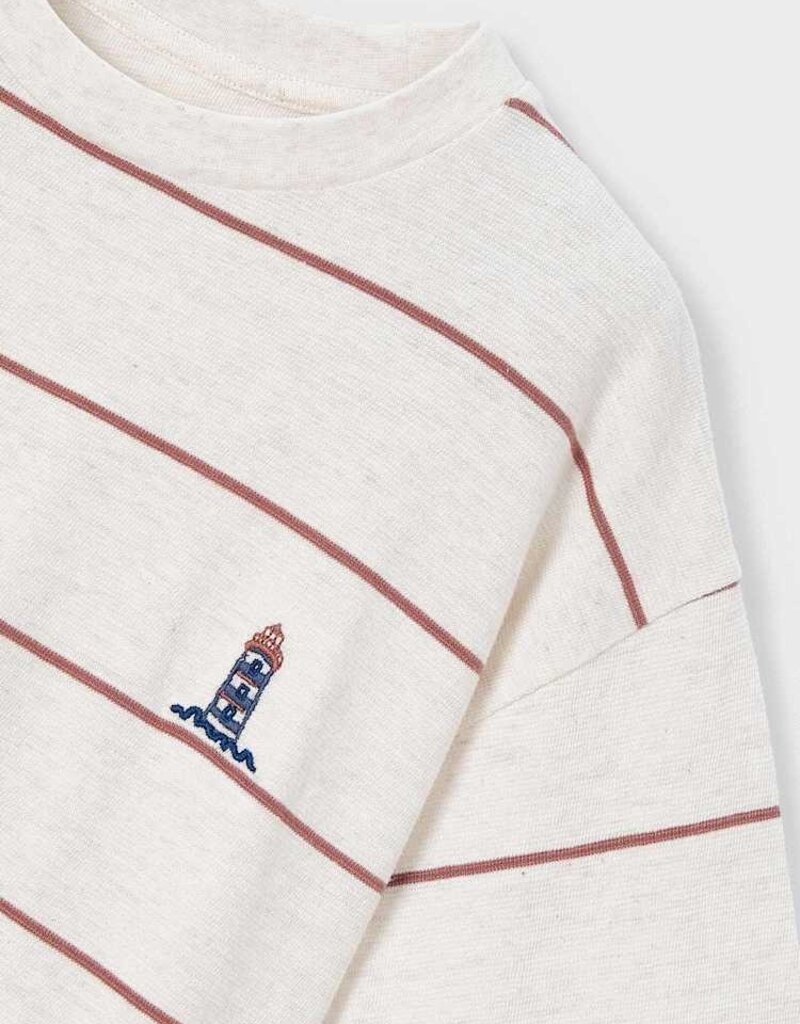 Mayoral White S/S Tee Red Stripe