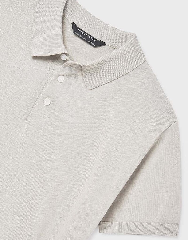 Mayoral Knit S/S Polo Stone