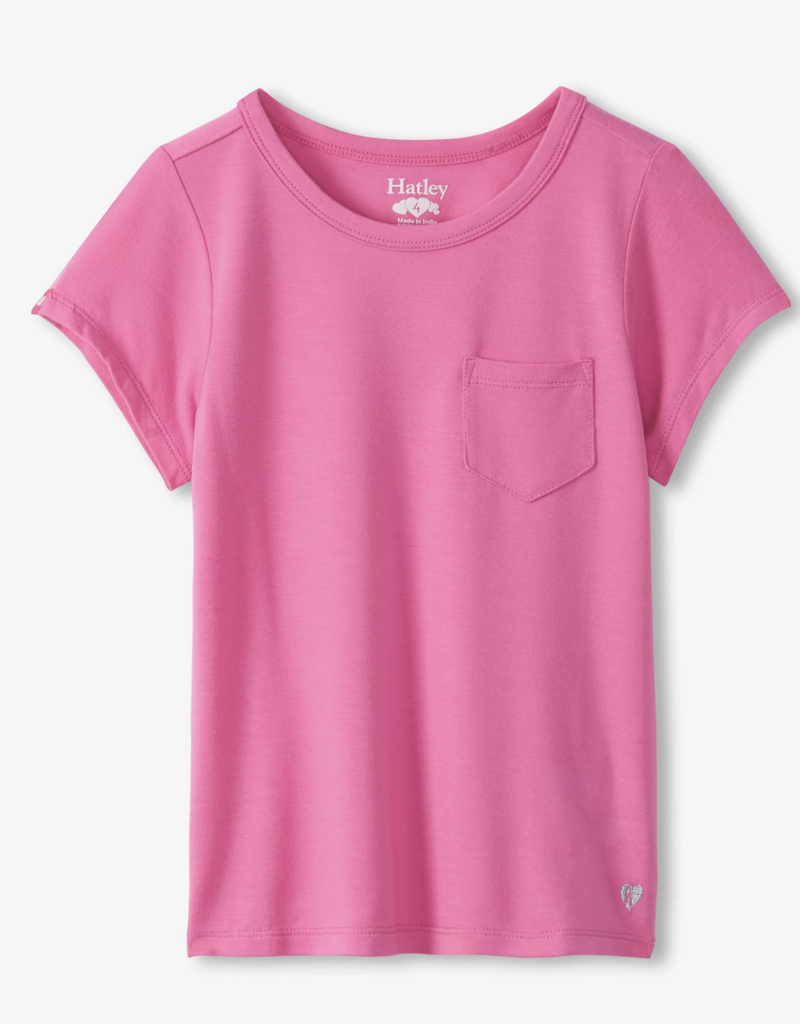 Hatley Kids candy pink pocket tee