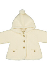 Mayoral Pompon Hooded Cardigan Cream