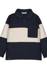 Mayoral L/S Navy Cream Polo w/Pocket