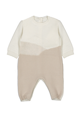 Mayoral Tricot Tan/Cream Romper